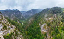Beautiful panoramic view of the Otschergraben Canyon in Lower Austria. Best hiking trails in Austria.