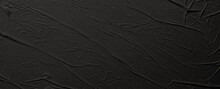 Empty Crumpled Wet Black Paper Blank Texture Copy Space Wall Background.