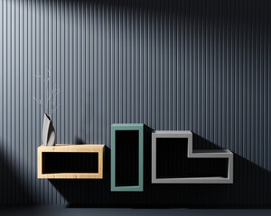 Poster - Abstract Minimal Modern Shelf For Product Display Showcase 3D Rendering