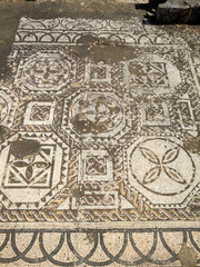  Geometrical patterned mosaic of the Vila Romana de Pisões