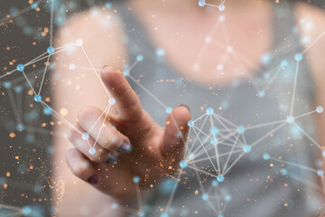 Wall Mural - cloud network computer connects to internet server service for cloud data transfer