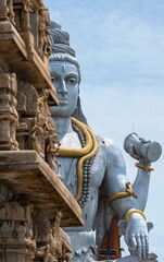 Wall Mural - Vertical shot of the Shiva statue with a sky background