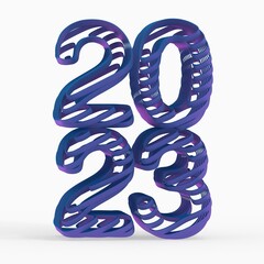 Poster - Typography design of 2023 with 3d style design