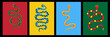© Lifeking - Set of various snakes silhouette. Different posters with exotic snakes. Tropical toxic reptiles. Wild poisonous rattlesnakes poster template