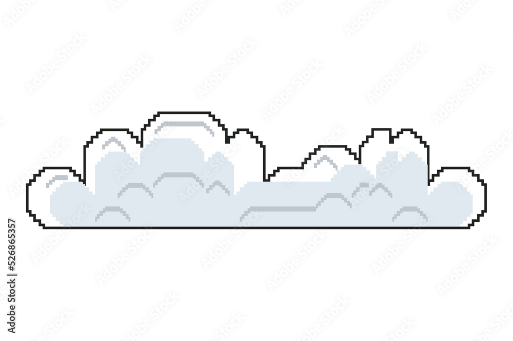 cloud pixel art style Stock Vector | Adobe Stock