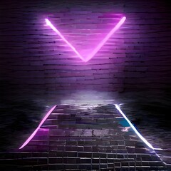 Wall Mural - colorful brick wall background neon for concept design