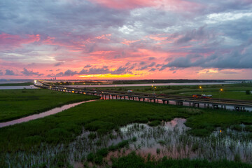 Mobile Bay, Alabama at sunset