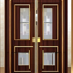 Wall Mural - Elegant Wooden Entrance Doors