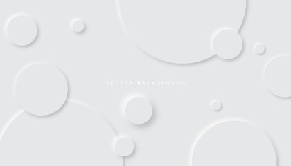 Poster - Abstract modern circle with neumorphism white geometric background