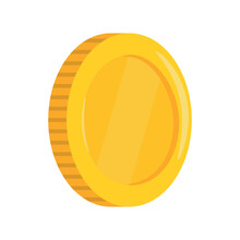 One Coin On White Background