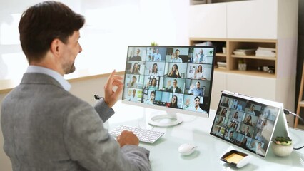 Wall Mural - Video Conference Webinar Online Call Meeting