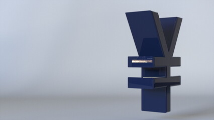 Poster - 3d Icon yen. Computer generated 3d render