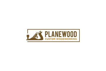 Wall Mural - Capenter wood work logo design wood plane timber workshop icon symbol