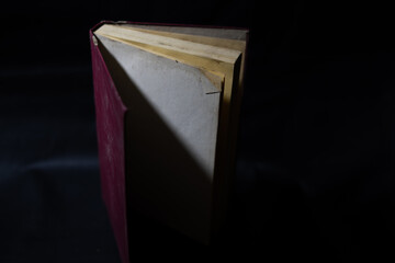 Poster - Old book open to background design elements in vintage style
