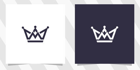 letter m with crown logo design