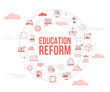© teguhjatipras - education reform concept with icon set template banner and circle round shape