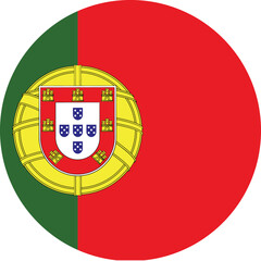 Circle flag vector of Portugal
