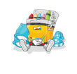 © dataimasu - crayon sleeping character. cartoon mascot vector