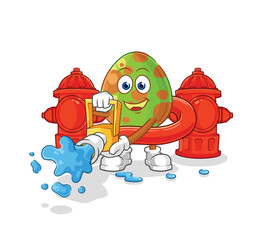 Wall Mural - dinosaur egg firefighter vector. cartoon character