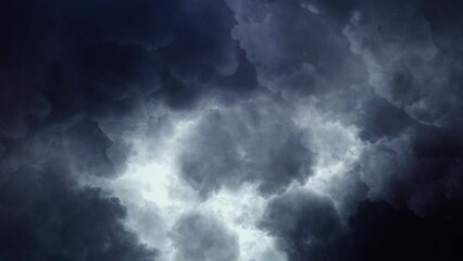 Wall Mural - 4k dark thunderstorm in the dark clouds