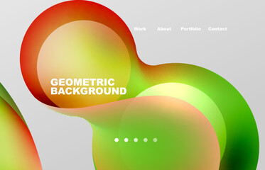Abstract liquid background for your landing page design. Web page for website or mobile app wallpaper