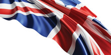 United Kingdom Flag Isolated On White Background 3D Render