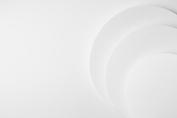 Poster - white abstract geometric background in simple minimalist style with flying soft light white round su