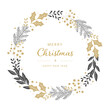 © Honyojima - クリスマスリースのベクターイラストフレーム背景