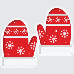 Sticker - Illustration Of Beautiful Sticker Style Gloves Icon On White Background.