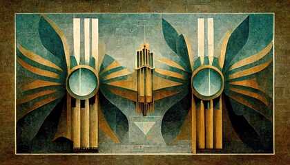 Wall Mural - art deco style abstract color background illustration