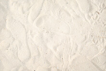 Sea Beach Sand With Foot Print Texture Background