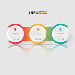 Poster - vector infographic circles design template with 3 options or steps.