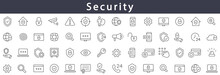 Security Thin Line Icons Set. Protection Symbols Collection. Security Symbols Vector