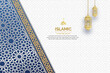 © HARUNOR - Islamic background design template with blue and white color