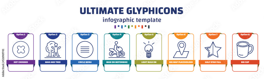 infographic template with icons and 8 options or steps. infographic for ...