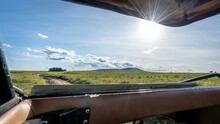 View From Safari Truck On Landscape Of Serengeti National Park Tansania Africa
