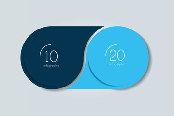 2 elements scheme, diagram. Two connected circles. Infographic template.