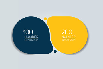 Fototapete - 2 elements scheme, diagram. Two connected circles. Infographic template.