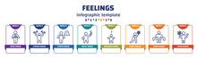 Infographic Template With Icons And 8 Options Or Steps. Infographic For Feelings Concept. Included Good Human, Strong Human, Stupid Human, Awful Confused Sorry Alone Loved Icons.