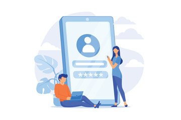 Poster - user verification. unauthorized access prevention, private account authentication, cyber security. p