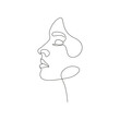 © Jayd - Woman face one line drawing young girl single line portrait line illustration vector artwork