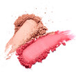 Powder makeup on white background. Texture of makeup powder smear isolated on solid background. Texture swatch or sample. 