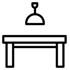 Wall Mural - table line icon