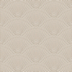 Vector wavy seamless pattern. Brown coffee beans on a beige background