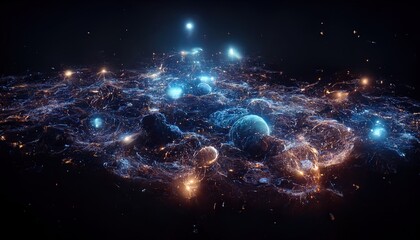 Wall Mural - abstract space background. constellations and nebulae, horoscope and predictions. universe. 3d illus