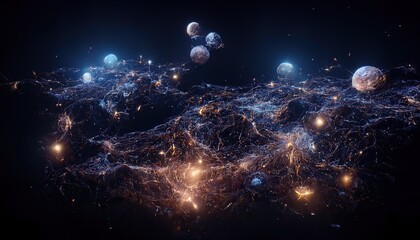 Wall Mural - abstract space background. constellations and nebulae, horoscope and predictions. universe. 3d illus