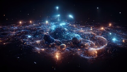 Wall Mural - abstract space background. constellations and nebulae, horoscope and predictions. universe. 3d illus