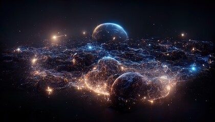 Wall Mural - abstract space background. constellations and nebulae, horoscope and predictions. universe. 3d illus