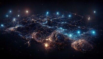 Wall Mural - abstract space background. constellations and nebulae, horoscope and predictions. universe. 3d illus