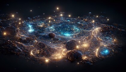 Wall Mural - abstract space background. constellations and nebulae, horoscope and predictions. universe. 3d illus